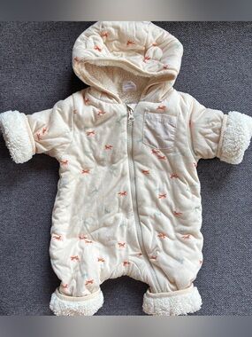 Baby Winter Snow Suit, Hoodie Coverall, Winter Zip-Up Outfit 0-3M Gender Neutral